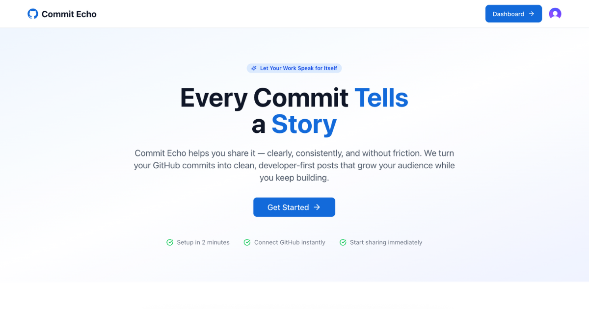 Commit Echo - Transform GitHub Commits into Social Media Content